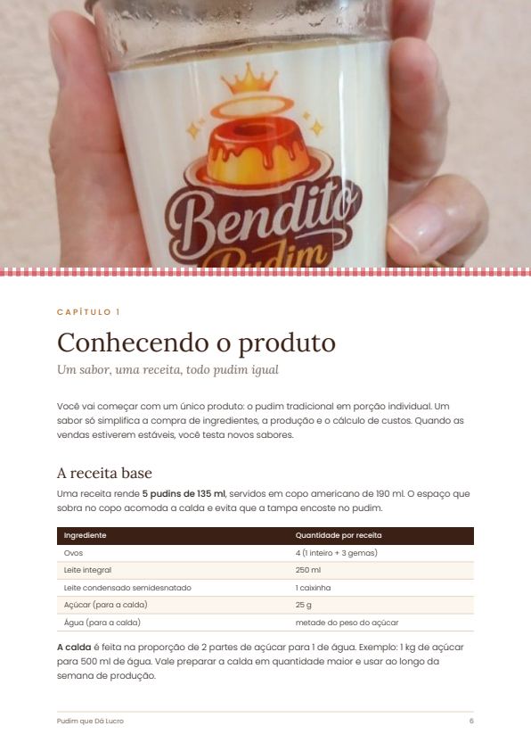 Página do e-book com a receita